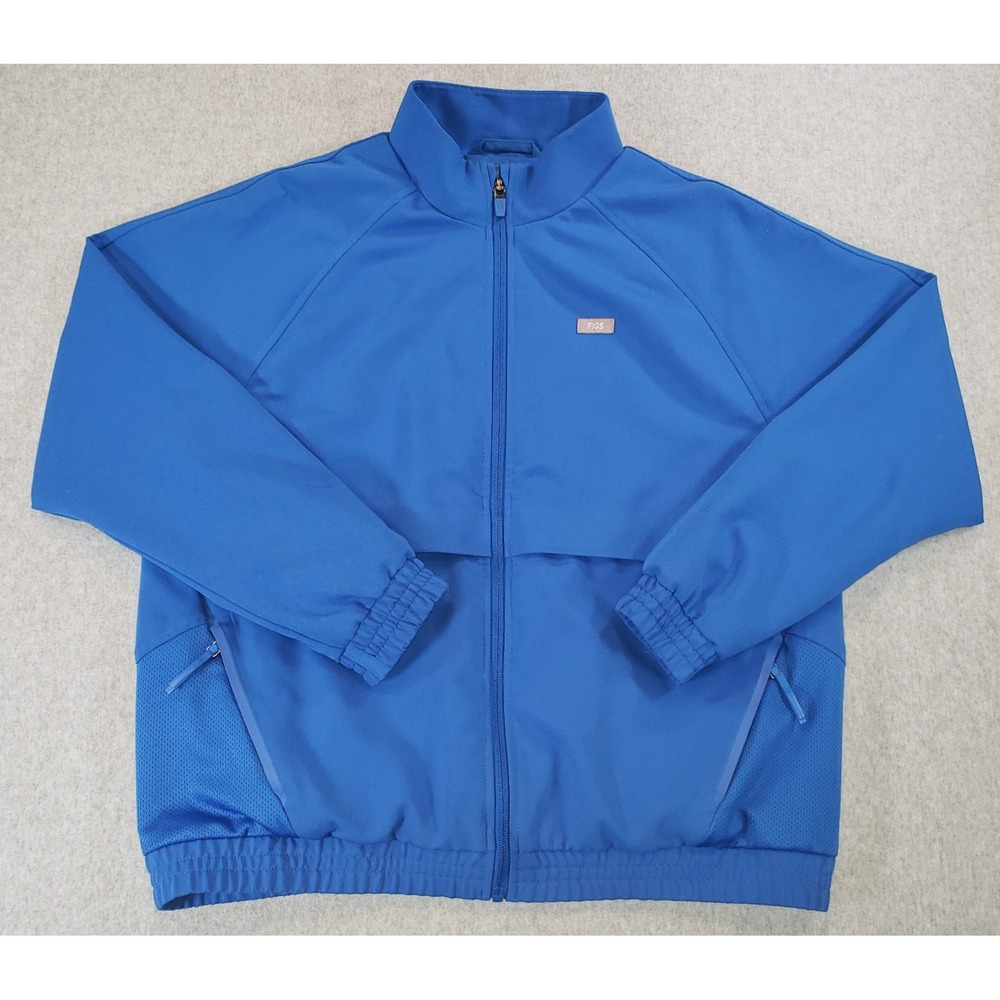 FIGS Technical Collection Sydney Scrub Jacket Women Blue Size M Full Zip